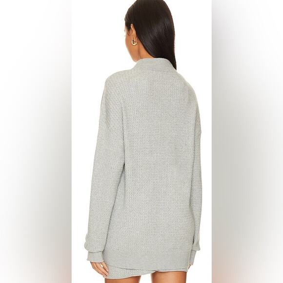 WeWoreWhat Varsity Cardigan Sweater Button Front Long M/L Heather Grey NWT - Picture 5 of 16